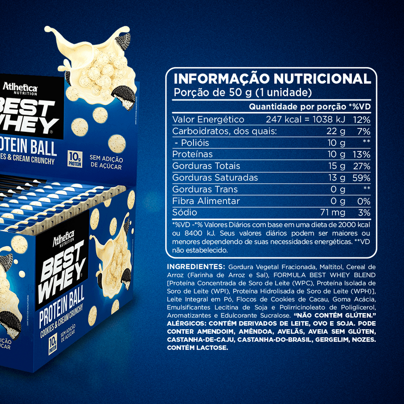 Best Whey Protein Ball Cookies &amp; Cream Crunchy: Delícia e Nutrição em Cada Mordida Gvitta Store