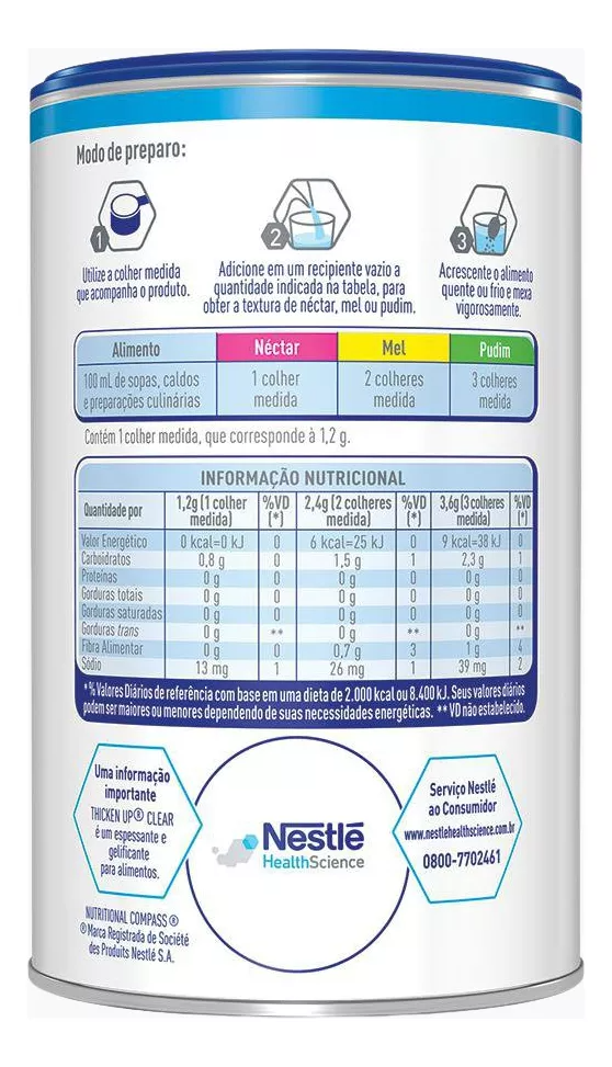 Thicken Up Clear da Nestlé 125g: Espessante Alimentar para Segurança e Prazer na Alimentação Gvitta Store