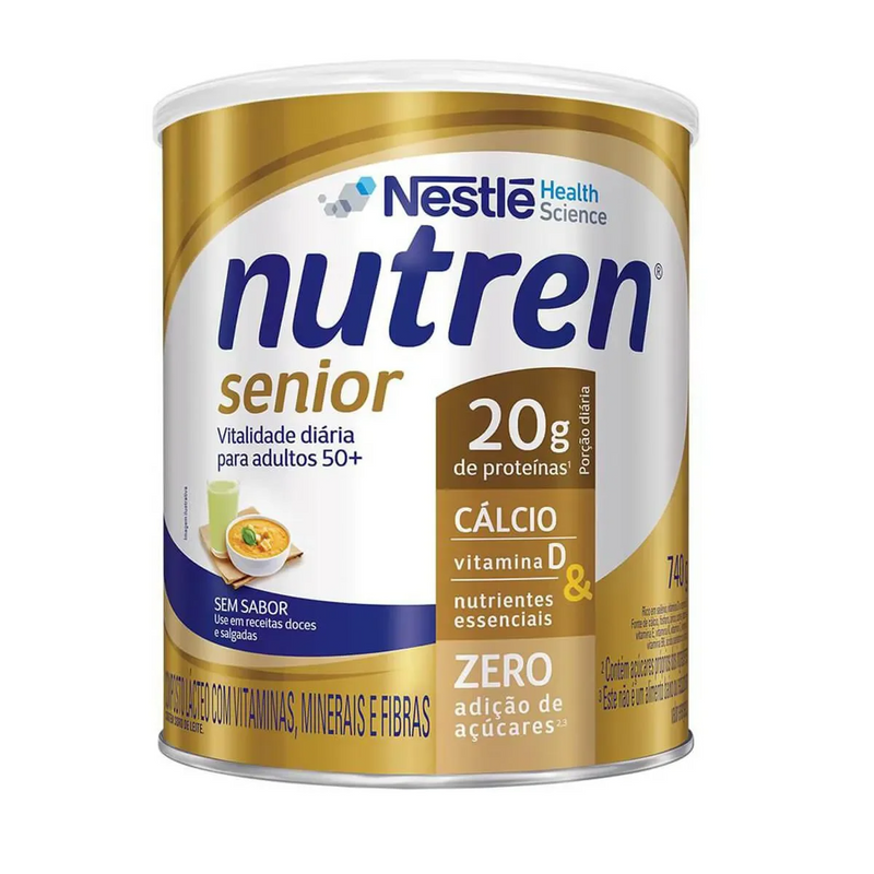 Nutren Senior Sem Sabor 740g da Nestlé: Enriquecimento Nutricional para Adultos Acima de 50 Anos Gvitta Store