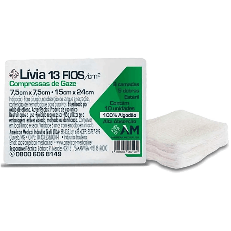 Compressa de Gaze Estéril 13 Fios (7,5cm x 7,5cm): Essencial para Cuidados Médicos Gvitta Store